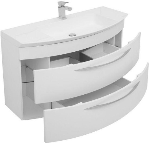 Тумба с раковиной De Aqua Лонг 00187921 119х46х64 подвесная цвет белый - фото 2