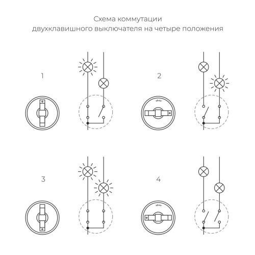 Выключатель на 4 положения двухклавишный Werkel Vintage (Винтаге) 4690389183195 - фото 5