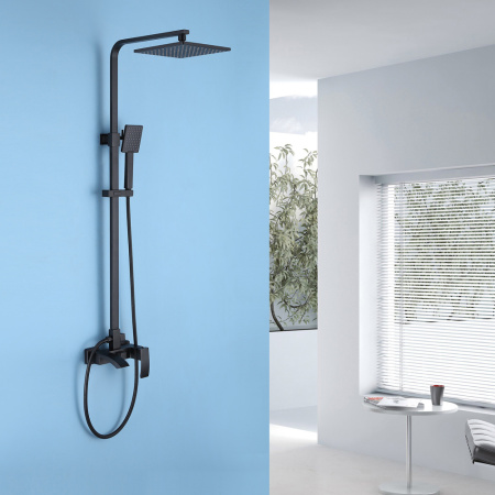 Душевая стойка ABBER AF8616B настенная цвет черный матовый