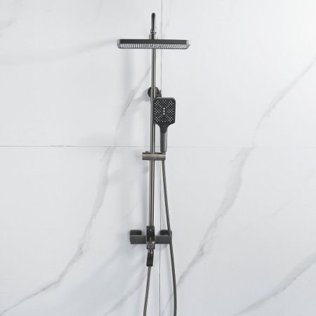 Душевая стойка Shevanik S6136T настенная цвет оружейная сталь