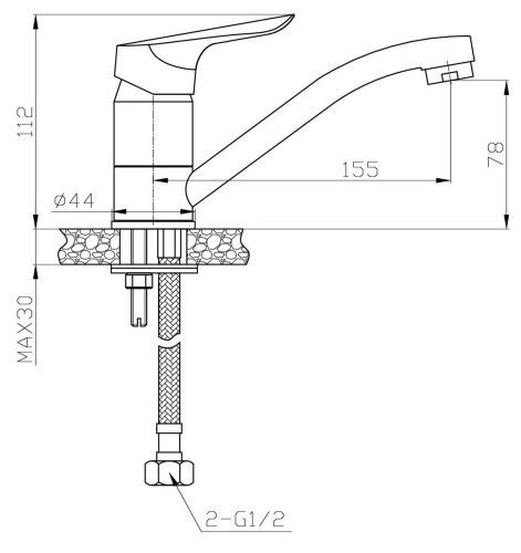 Смеситель для кухни Esko RIO 15 на мойку хром - фото 3