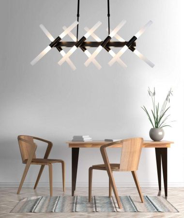 Люстра подвесная Lumina Deco Alford (Алфорд) LDP 6036-16 BK