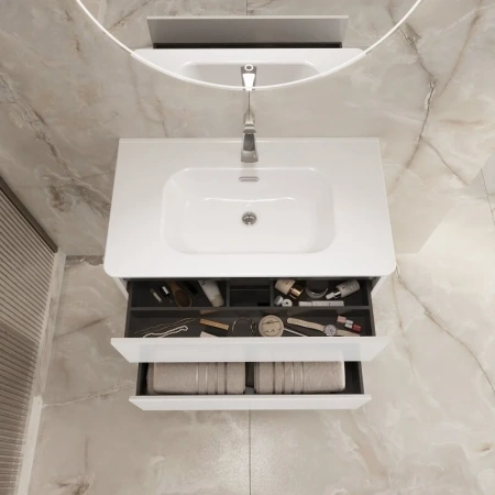 Тумба под раковину 1MarKa Mona Ц0000041932 80х45х50 цвет белый