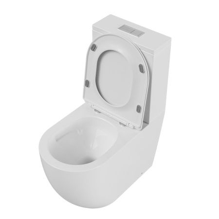 Унитаз напольный с бачком Grossman Торнадо GR-4494SQ белый с сиденьем микролифт безободковый смыв торнадо