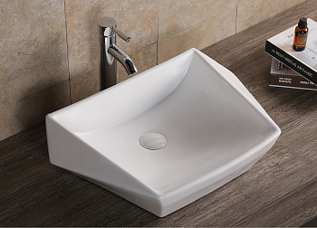 Раковина из сантехнического фарфора Cerutti SPA CR7065 60х41 накладная цвет белый без отверстий под смеситель