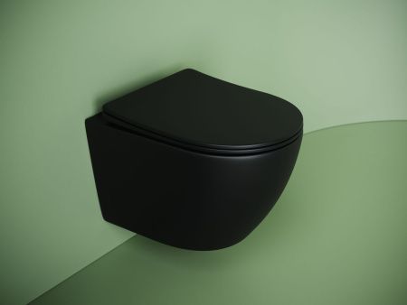 Унитаз подвесной Ceramica Nova UNO CN11001TMB черный с сиденьем микролифт смыв торнадо