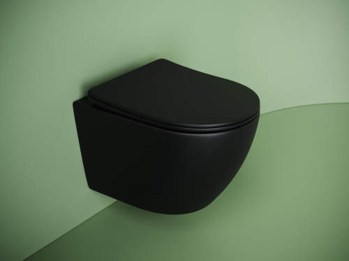 Унитаз подвесной Ceramica Nova UNO CN11001TMB черный матовый с сиденьем микролифт смыв торнадо - фото 2 Унитаз подвесной Ceramica Nova UNO CN11001TMB черный матовый с сиденьем микролифт смыв торнадо - фото 2