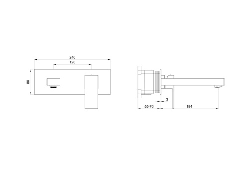 Смеситель Wonzon & Woghand Cube WW-88869016-BGM встраиваемый в стену графит - фото 2