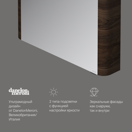 Зеркало-шкаф Am.Pm Sensation M30MCR0801NF 80х15х70 подвесной цвет орех Зеркало-шкаф Am.Pm Sensation M30MCR0801NF 80х15х70 подвесной цвет орех