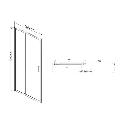 Душевая дверь Vincea Garda VDS-1G140CL 140х190 стекло прозрачное профиль хром глянцевый - фото 4
