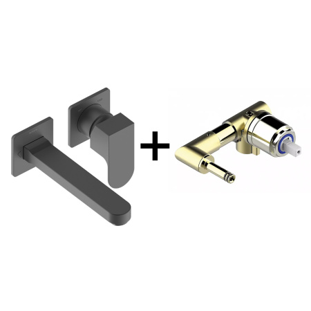 Комплект смесителей Bossini TEO Z00732.073+Z00801 встраиваемый черный матовый