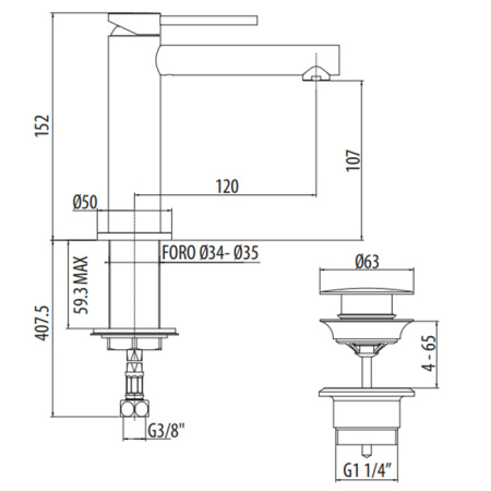 Смеситель Gattoni CIRCLE ONE 9042/90C0 на раковину хром без термостата