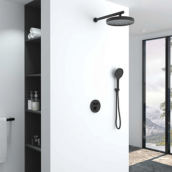 Душевая система Vincea Inspire VSFW-3I22MT2MB встраиваемая в стену с термостатом