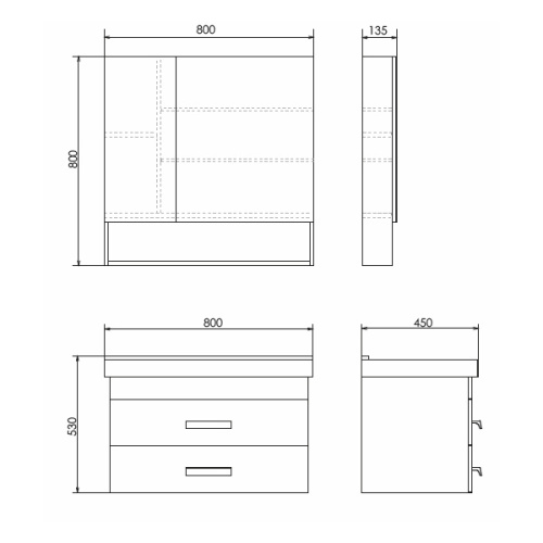 Тумба с раковиной Comforty 00-00011163CF 80x45x53 - фото 2