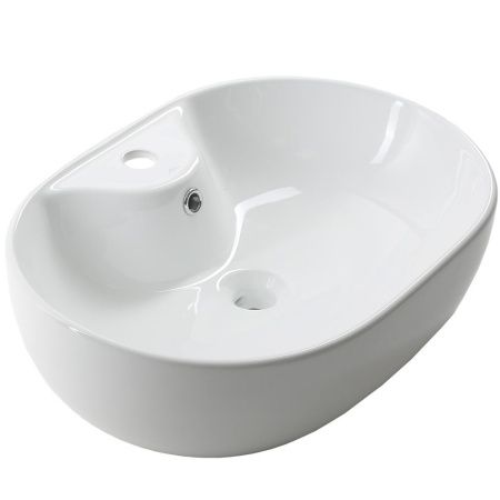 Раковина из сантехнического фарфора Melana 7734-805 60х40 накладная цвет белый 1 отверстие под смеситель