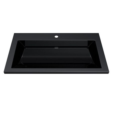 Раковина из искусственного камня Uperwood Infinity RInfinity80bg 80х50 полувстраиваемая цвет черный