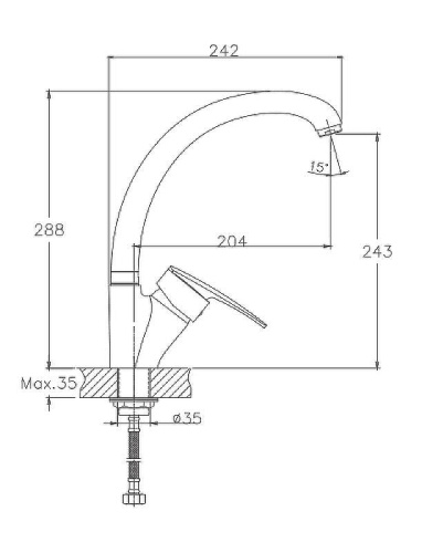 Cмеситель Haiba HB4106-2 на мойку хром - фото 2