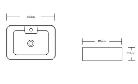 Раковина из сантехнического фарфора Cerutti SPA CR0097 50х40 накладная цвет белый 1 отверстие под смеситель
