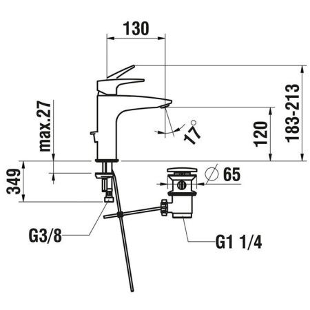 Смеситель Laufen Laurin HF500703100000 на раковину хром