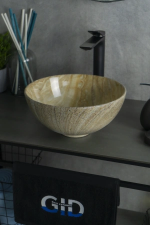 Раковина керамическая Gid Esfera 54436 30х30 накладная цвет многоцветный без отверстий под смеситель
