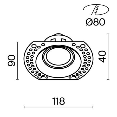 Светильник встраиваемый Maytoni Technical Dot DL042-01-RD-W