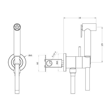 Гигиенический душ Cisal Shower TT0079452B никель