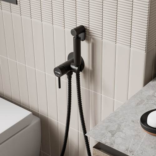 Гигиенический душ со смесителем WasserKRAFT  A70638 черный - фото 3