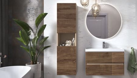 Шкаф-пенал Velvex Mondi 307 акация темная 40х150 подвесной цвет коричневый