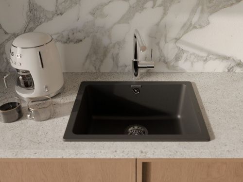 Кухонная мойка Rivelato BERKANA BK-50 nero 56х43 цвет черный - фото 5