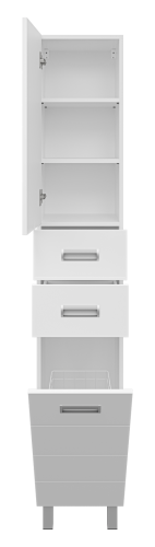 Шкаф-пенал Misty Селена П-Сел05038-01БкЛ 35х35х190 напольный цвет белый - фото 3