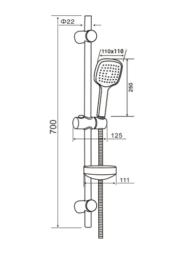 Душевой гарнитур Orange O-Shower OS704b настенный  черный - фото 5 Душевой гарнитур Orange O-Shower OS704b настенный  черный - фото 5