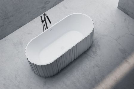 Ванна из искусственного камня Abber Stein AS9653 170х75 отдельностоящая овальная с ножками