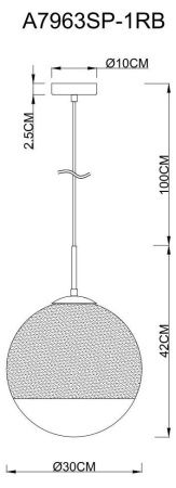 Светильник подвесной Arte Lamp JUPITER copper (ДЖУПИТЕР цоппер) A7963SP-1RB