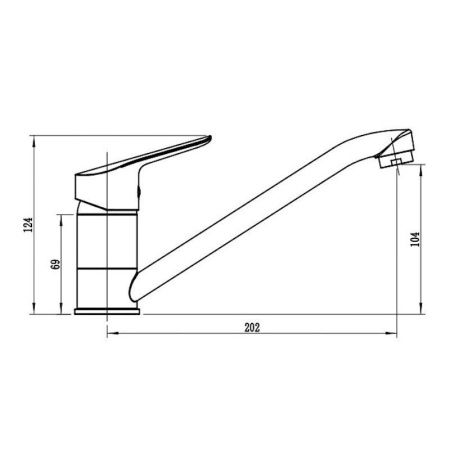 Смеситель для кухни Voda Reef RE05 на мойку хром