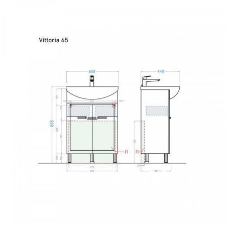 Тумба с раковиной Alavann Vittoria ALV1014000 70х40 напольная цвет белый