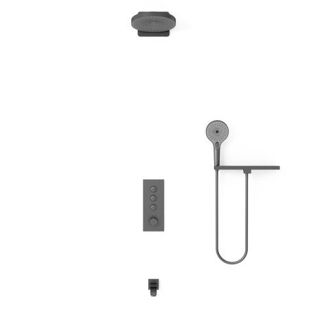 Душевая система Vincea VSFW-433TI1RGM встраиваемая в стену цвет вороненая сталь с термостатом