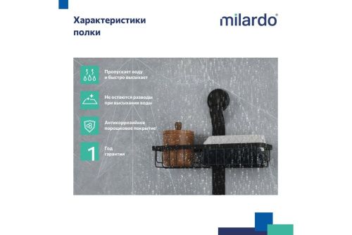 Полка в ванную комнату Milardo Easy EAS0WS2M44 - фото 3