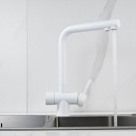 Смеситель для кухни Shevanik S468C на мойку белый