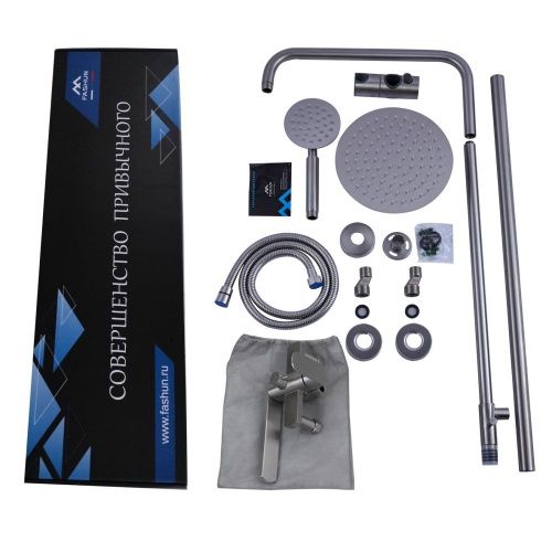 Душевая стойка Fashun A52420 настенная цвет сатин - фото 4