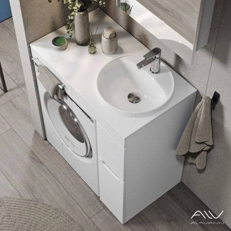 Тумба с раковиной Alavann Cosmetic ALV1038000 90х50 напольная цвет белый
