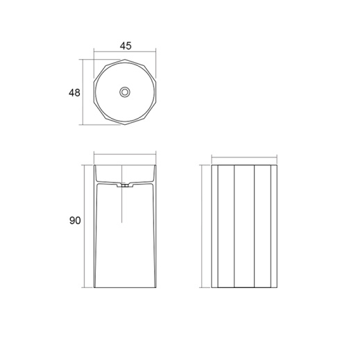 Раковина керамическая Dea Design Pedestal Basin DD2026 480 R3 50х50 напольная цвет зеленый без отверстий под смеситель - фото 2