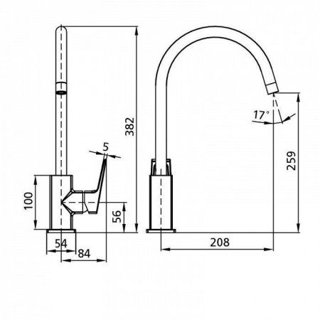 Смеситель для кухни Milardo Atlantic ATLSB00M05 на мойку хром
