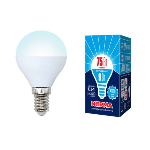 Лампа светодиодная Volpe LED-G45 LED-G45-9W/NW/E14/FR/NR картон - фото 2