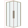 Душевая дверь Grossman Galaxy 1/2.K33.01.80.32.00 80х195 стекло прозрачное профиль золото глянцевое