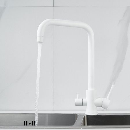 Смеситель для кухни Raffine F118C на мойку белый