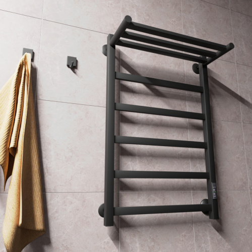 Полотенцесушитель Маргроид Вид 81-10 профильный 8110p-8050-1083-9005R 53х81 электрический черный матовый - фото 2