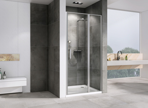 Душевая дверь Abber Sonnenstrand AG04140S 140х195 стекло прозрачное профиль хром глянцевый - фото 2