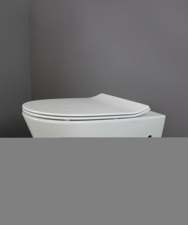 Унитаз подвесной Creo Сeramique CREO COMBO CR1100R белый безободковый с сиденьем с микролифт каскадный смыв