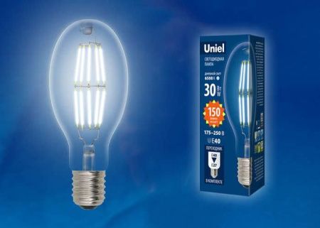 Лампа светодиодная филаментная Uniel Profi (Профи) LED-ED90-30W/NW/E40/CL GLP05TR