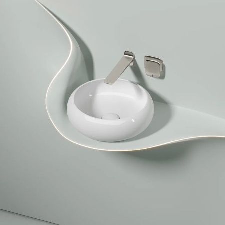 Раковина из сантехнического фарфора Ceramica Nova ELEMENT CN6050 40х40 накладная цвет белый без отверстий под смеситель